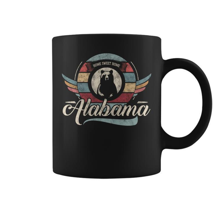 Vintage Alabama Retro Cool State Sweet Home Black Cute Bear Coffee Mug