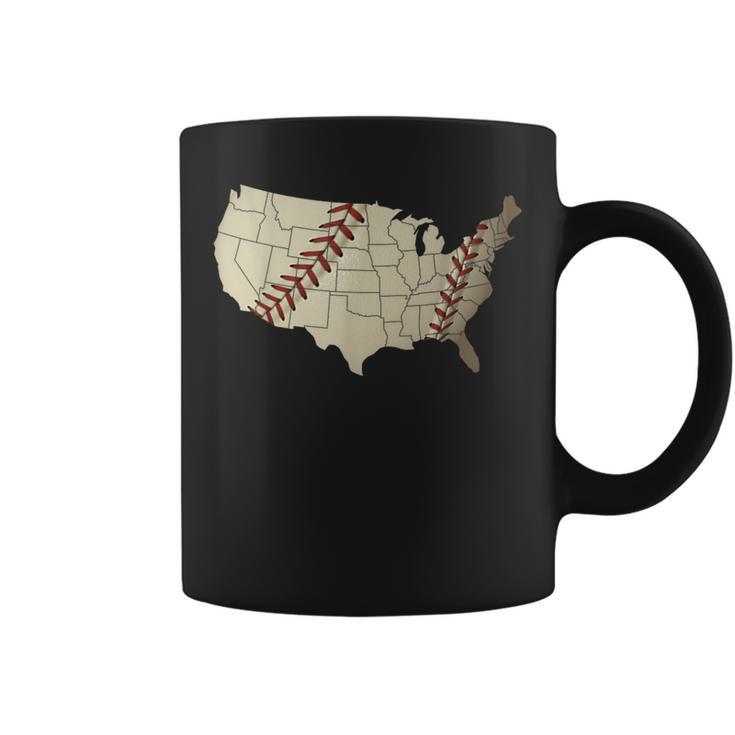Vintage America Baseball Team Us Country Ball Map Merica Fan Coffee Mug