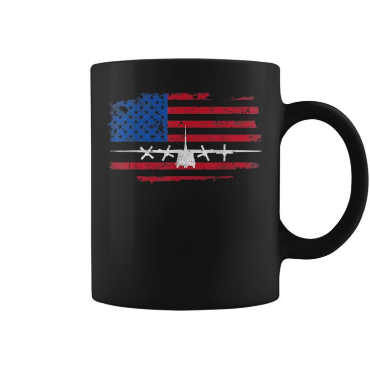 Vintage American Flag C-130 Military Plane Pilot Coffee Mug