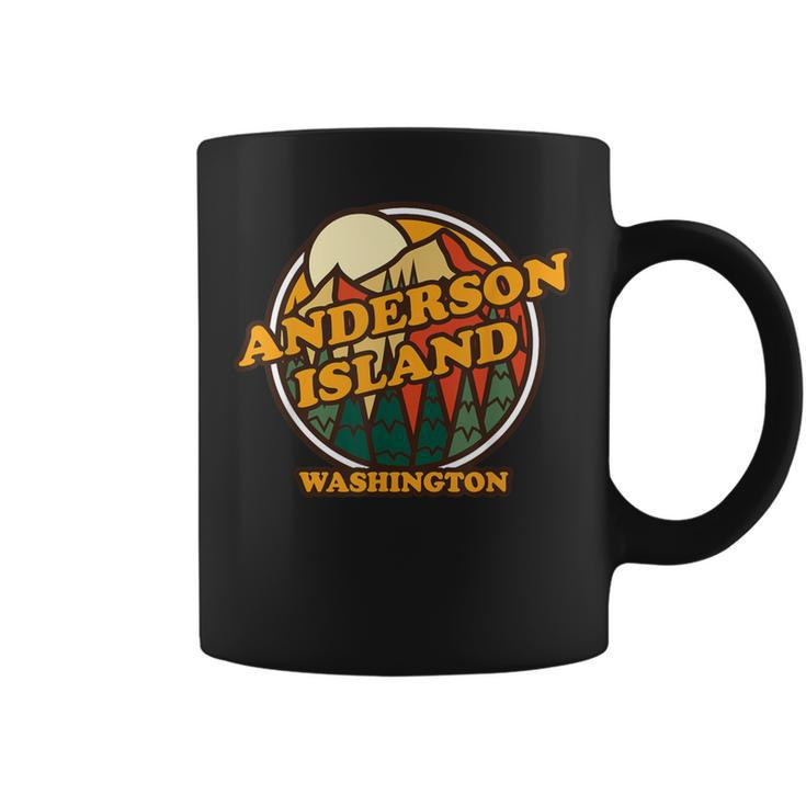 Vintage Anderson Island Washington Mountain Hiking Print Coffee Mug