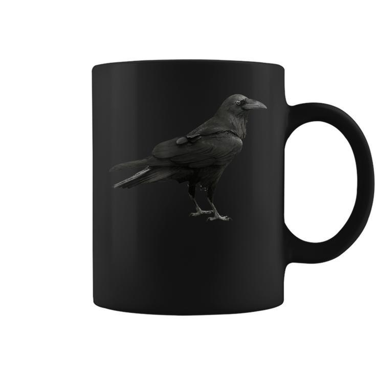 Vintage Black Crow Raven Silhouette Bird Coffee Mug