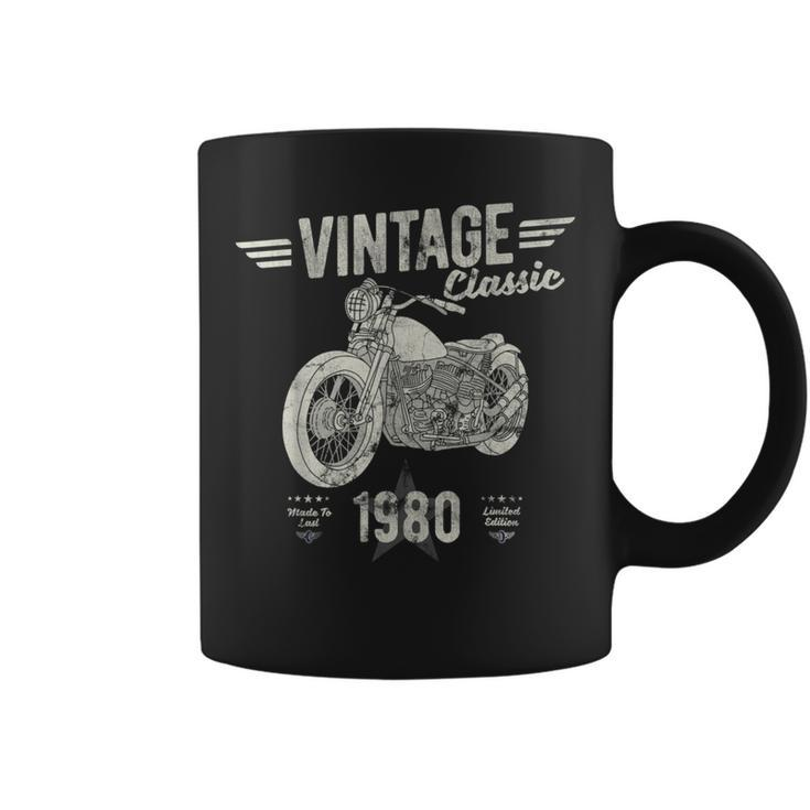 Vintage Born 1980 Birthday Classic Retro Motorbike Coffee Mug