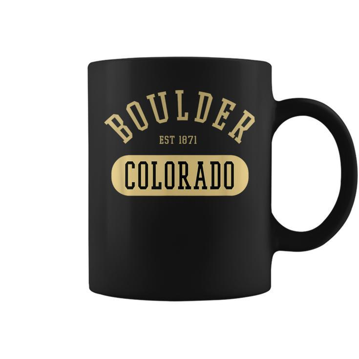 Vintage Boulder Colorado Retro College Jersey Style Coffee Mug