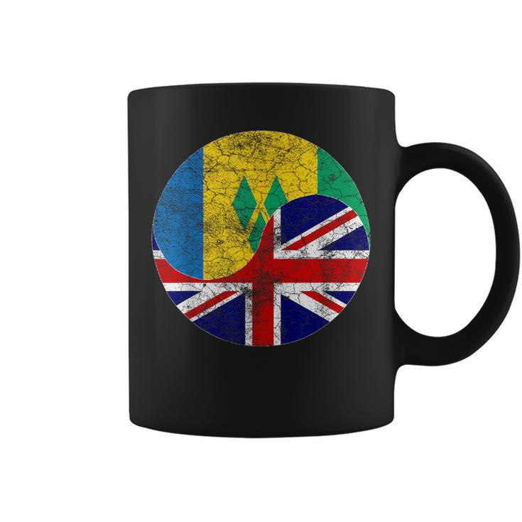 Vintage British & St Vincent And The Grenadines Flags Coffee Mug