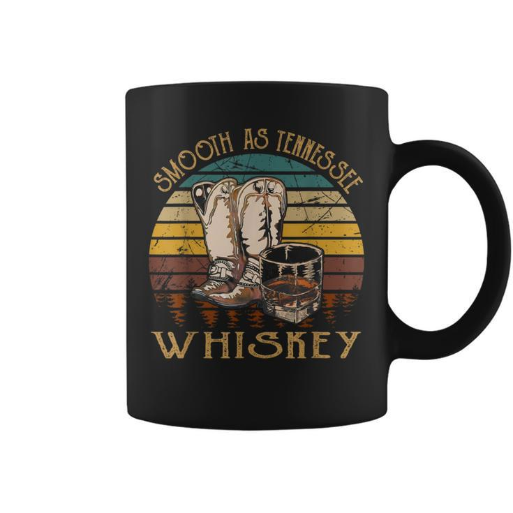 Vintage Cowboy Boots And Wine Smooth Like Tennessee Whiskey Coffee Mug