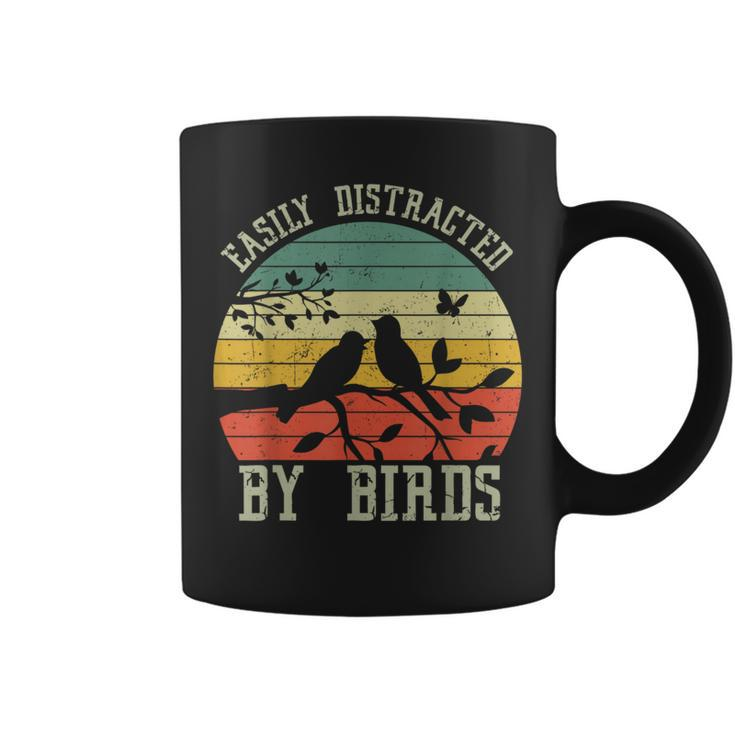 Vintage Easily Distracted By Birds For Bird Watcher Coffee Mug