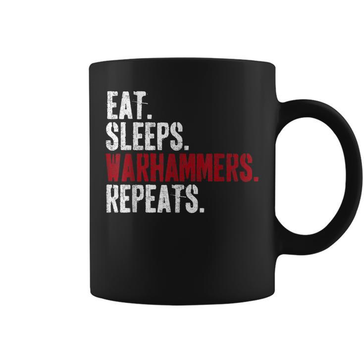 Vintage Eat Sleeps Warhammers Repeats Coffee Mug