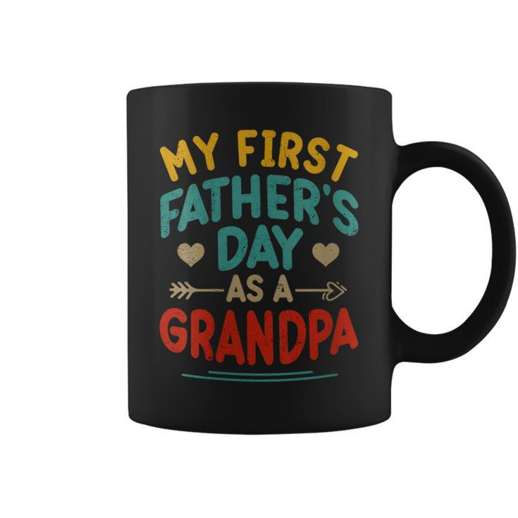 Vintage My First Father's Day As A Grandpa Father's Day Coffee Mug