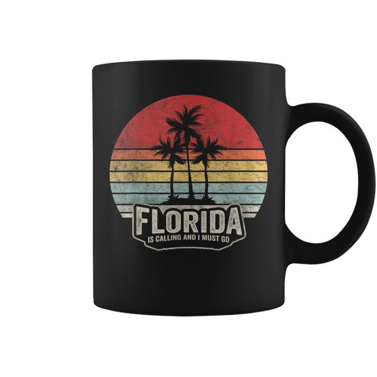 Vintage Florida Is Calling I Must Go Summer Florida Vacation Coffee Mug