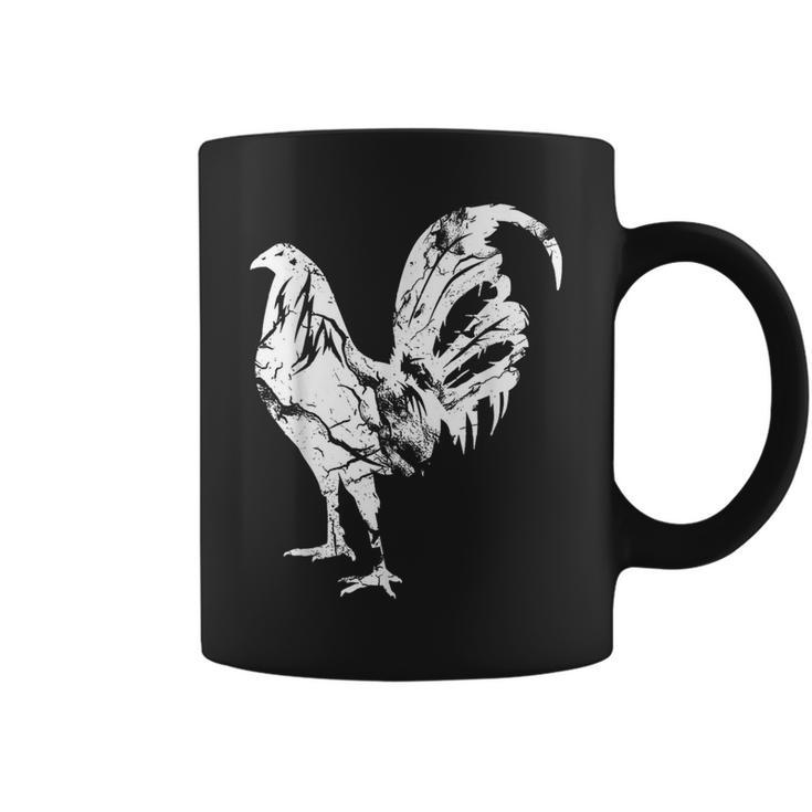 Vintage Game Fowl Rooster Gallero Distressed Coffee Mug
