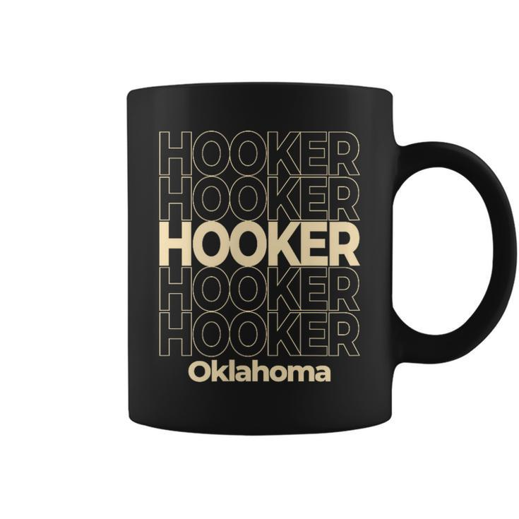Vintage Hooker Oklahoma Repeating Text Coffee Mug