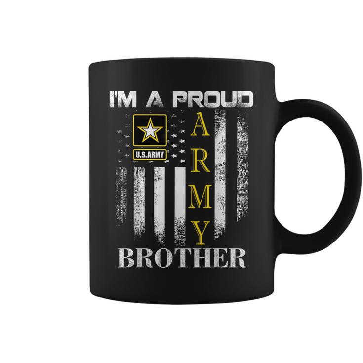 Vintage I'm A Proud Army Brother With American Flag Coffee Mug