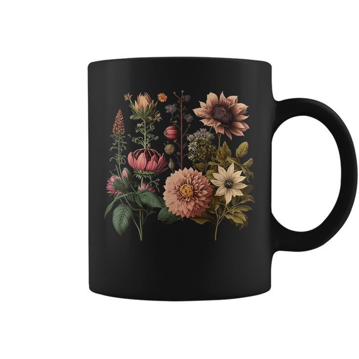 Vintage Inspired Flower Botanical Chart Naturalist Women Coffee Mug