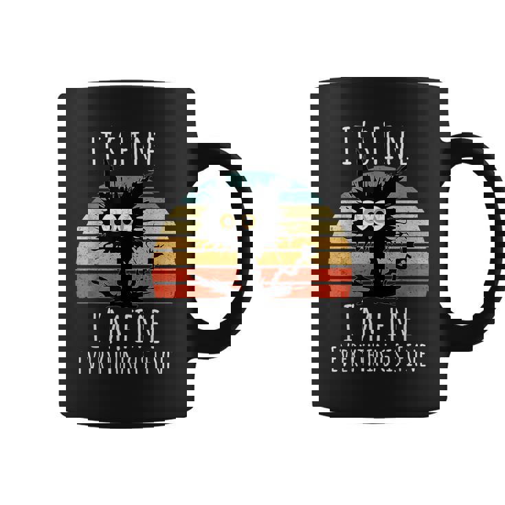 Vintage It's Fine I'm Fine Everything Is Fine Cat Father Coffee Mug