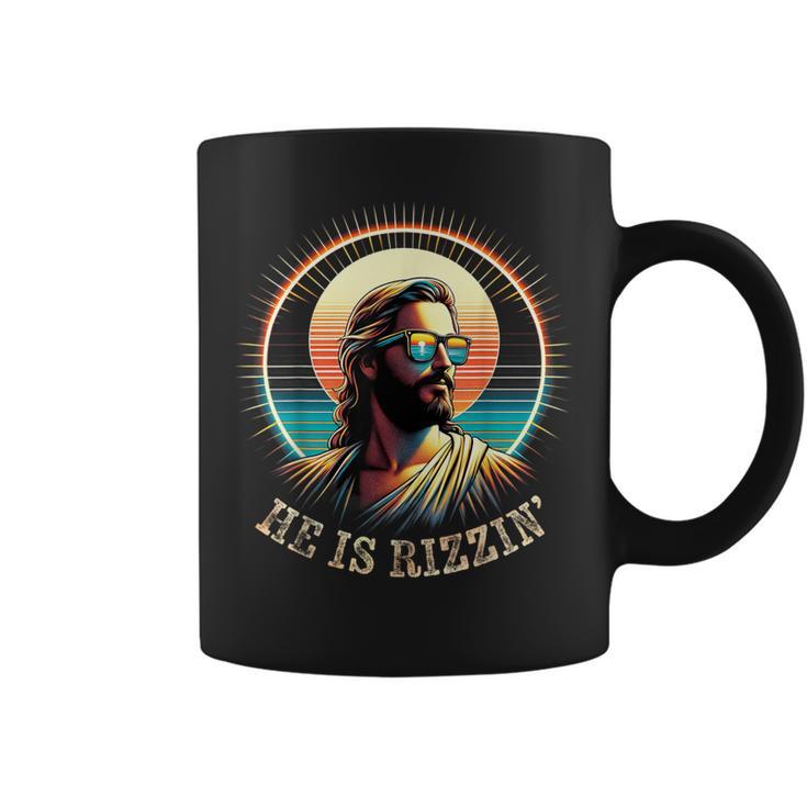 Vintage Jesus Is Rizzen Easter Christian He Is Rizzin Coffee Mug