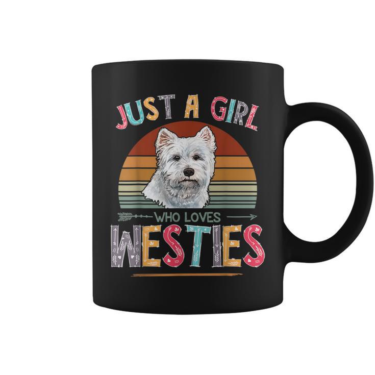 Vintage Just A Girl Who Loves Westies Dog Lovers Women Coffee Mug