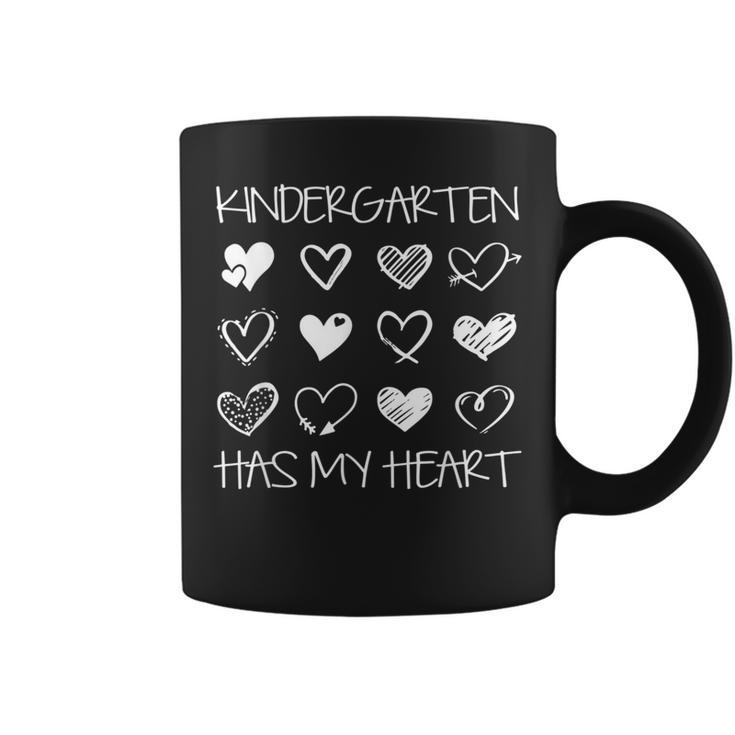 Vintage Kindergarten Has My Heart Valentines Day Teacher Coffee Mug