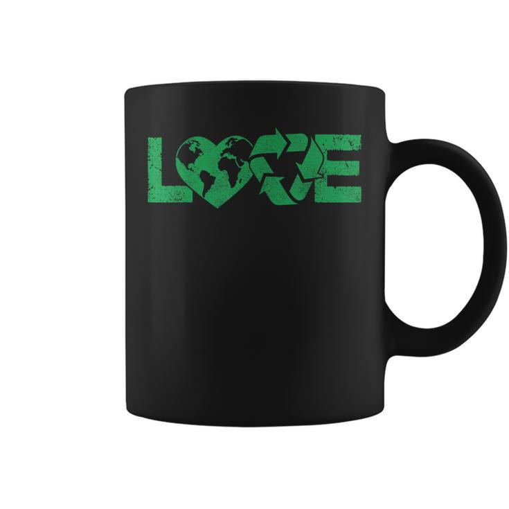 Vintage Love Earth Day April 22 2024 Recycle Save The Planet Coffee Mug