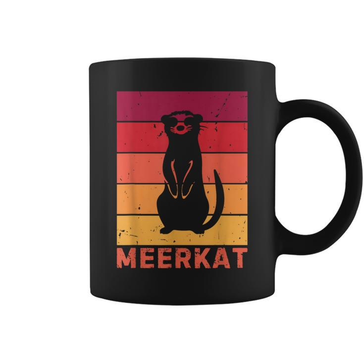 Vintage Meerkat Sunset Zoo Animal Silhouette Meerkat Lovers Coffee Mug