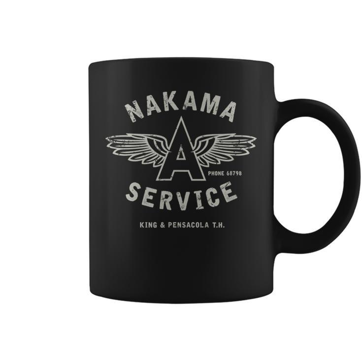 Vintage Megs Nakama Clay Gas Station Logo Coffee Mug