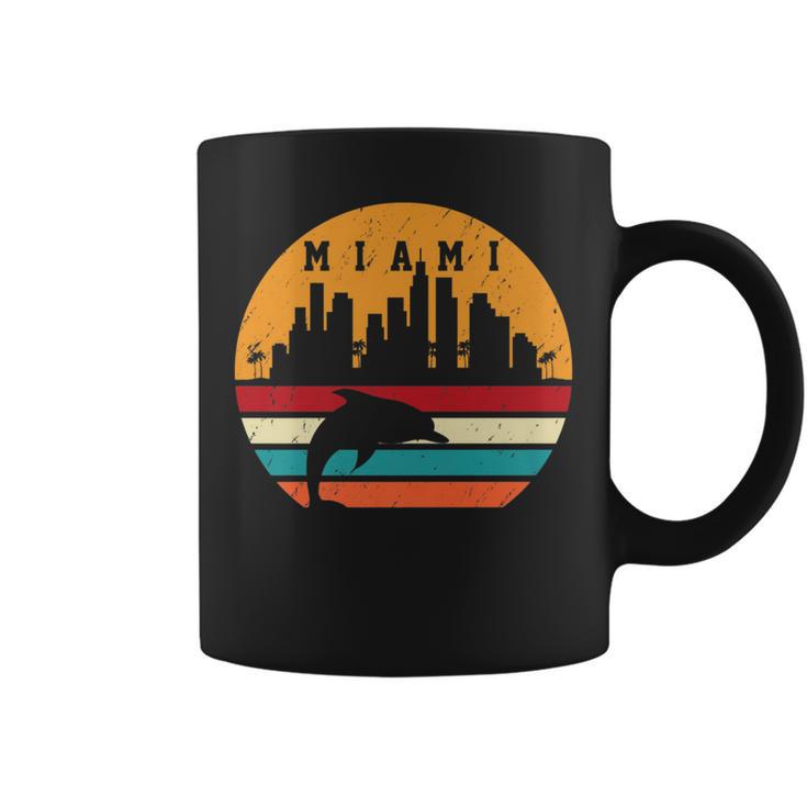 Vintage Miami 80S Dolphin Silhouette Souvenir Dolphin Lovers Coffee Mug