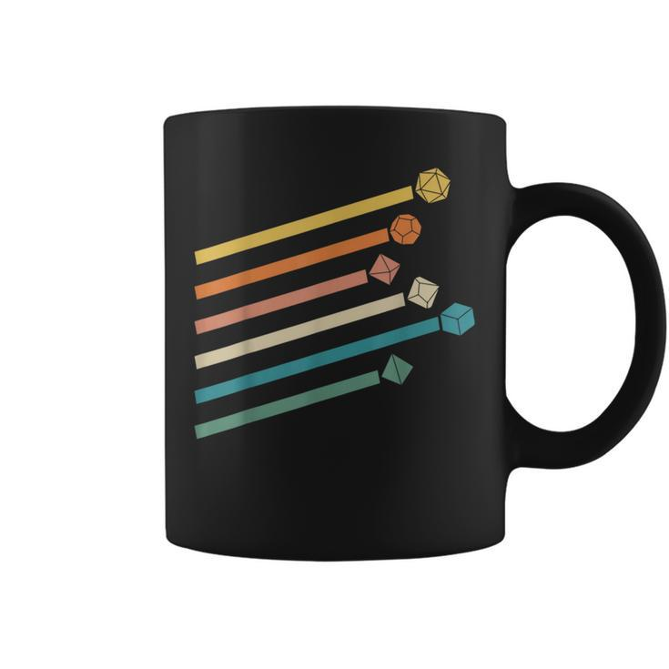 Vintage Minimalist Geeky Polyhedral Falling Retro Rainbow Coffee Mug