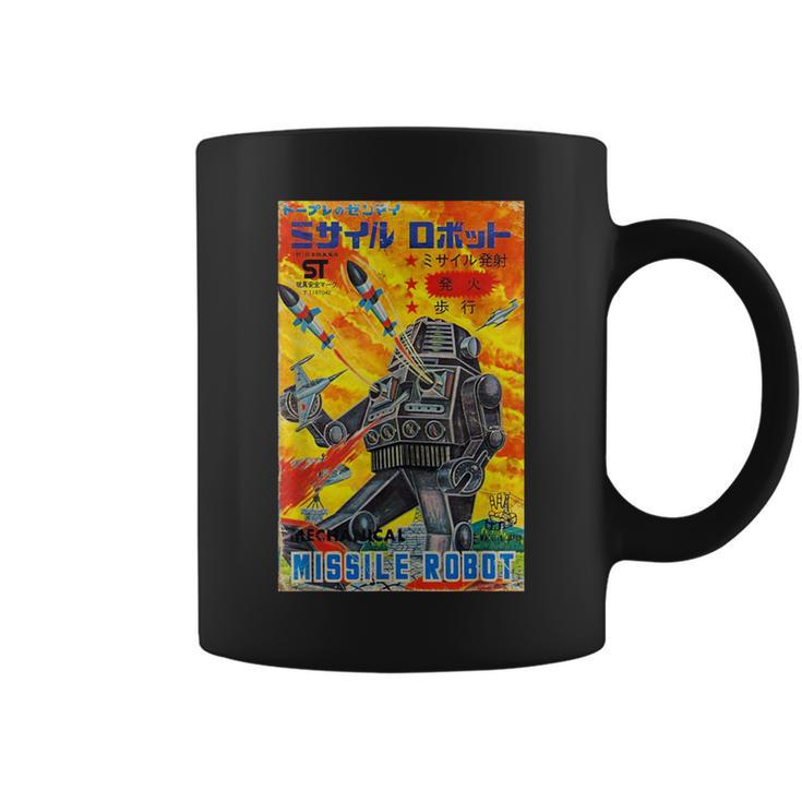 Vintage Graphic Missile Robot Japanese Retro Old Toy Anime Coffee Mug