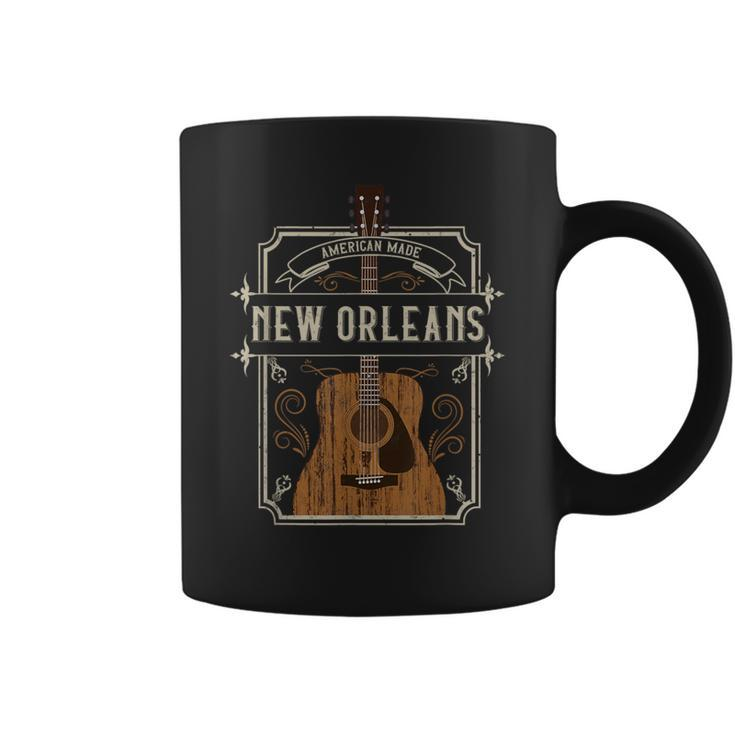 Vintage New Orleans Country Music Guitar Player Souvenirs Coffee Mug