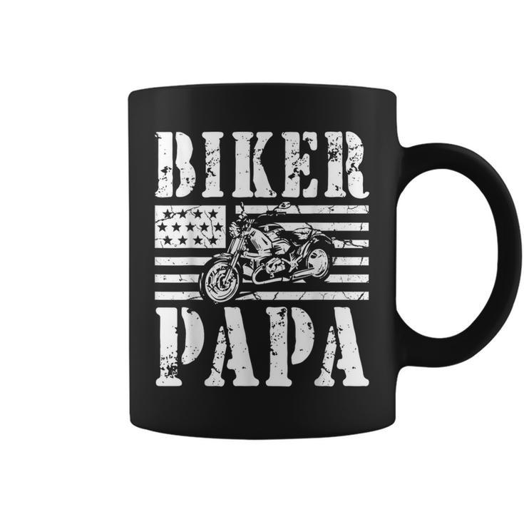 Vintage Papa Biker Papa Motorcycle Coffee Mug