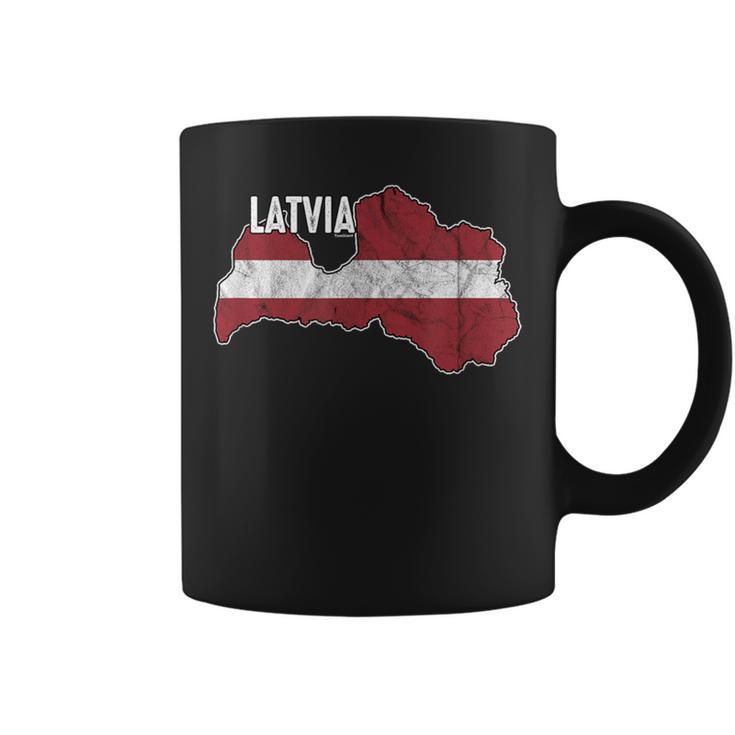 Vintage Patriotic Letts Latvians Pride Latvia Flag Coffee Mug