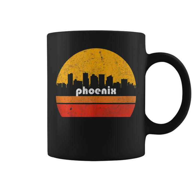 Vintage Phoenix Arizona City Skyline Retro Sunset Weathered Coffee Mug