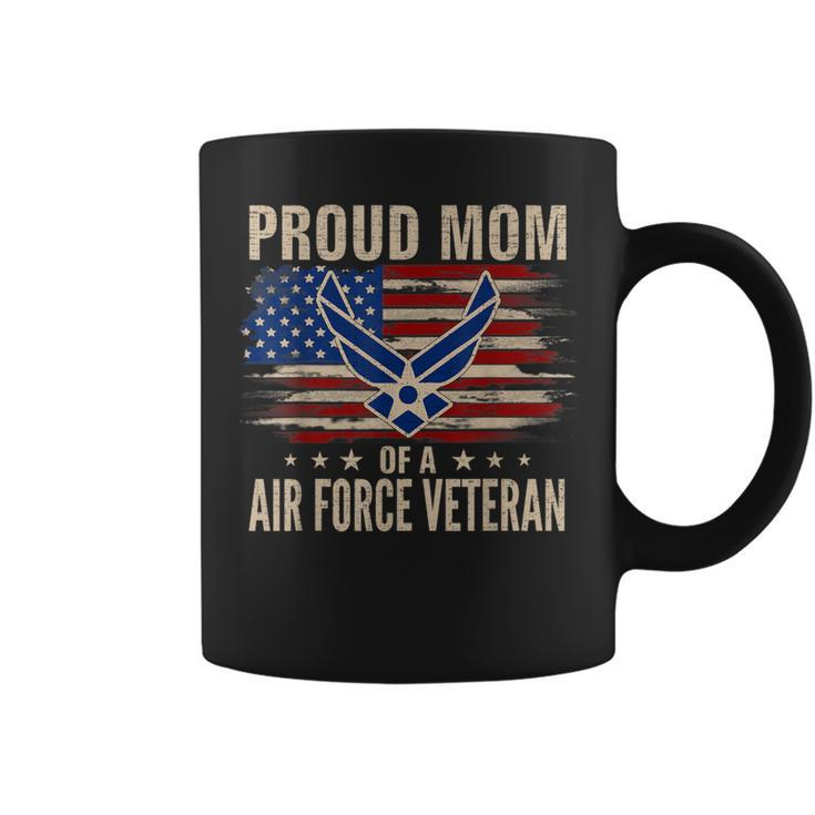 Vintage Proud Mom Of A Air Force Veteran American Flag Coffee Mug