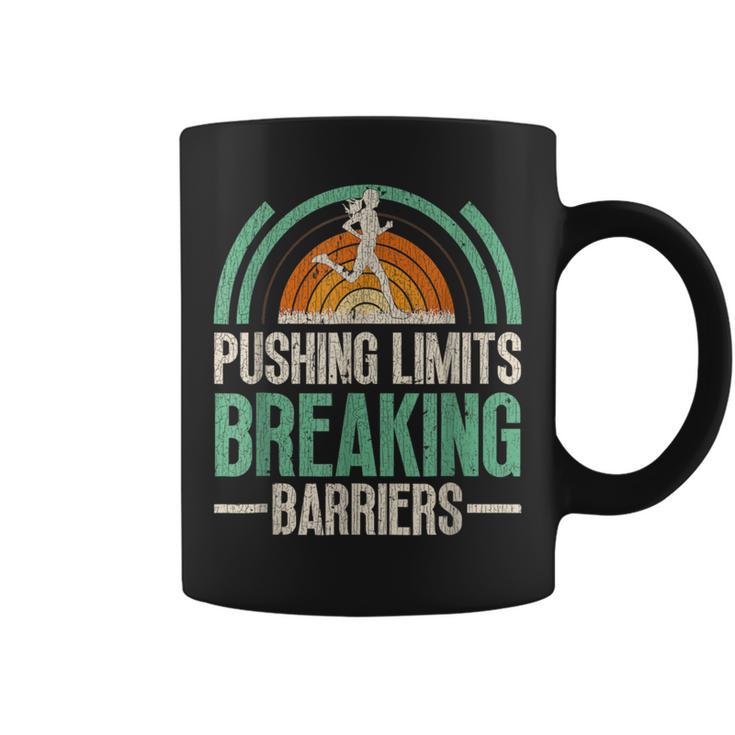 Vintage Pushing Limits Breaking Barriers Athlete Race Marath Coffee Mug