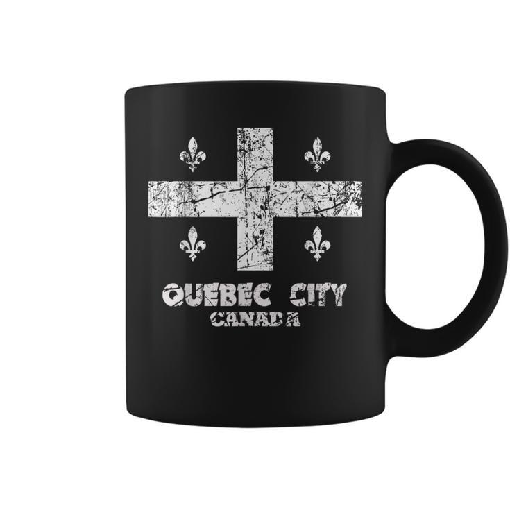 Vintage Quebec City Flag Canada Pride Canadian Coffee Mug