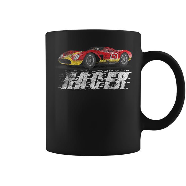 Vintage Racer Speed King Racing Car Silhouette Coffee Mug