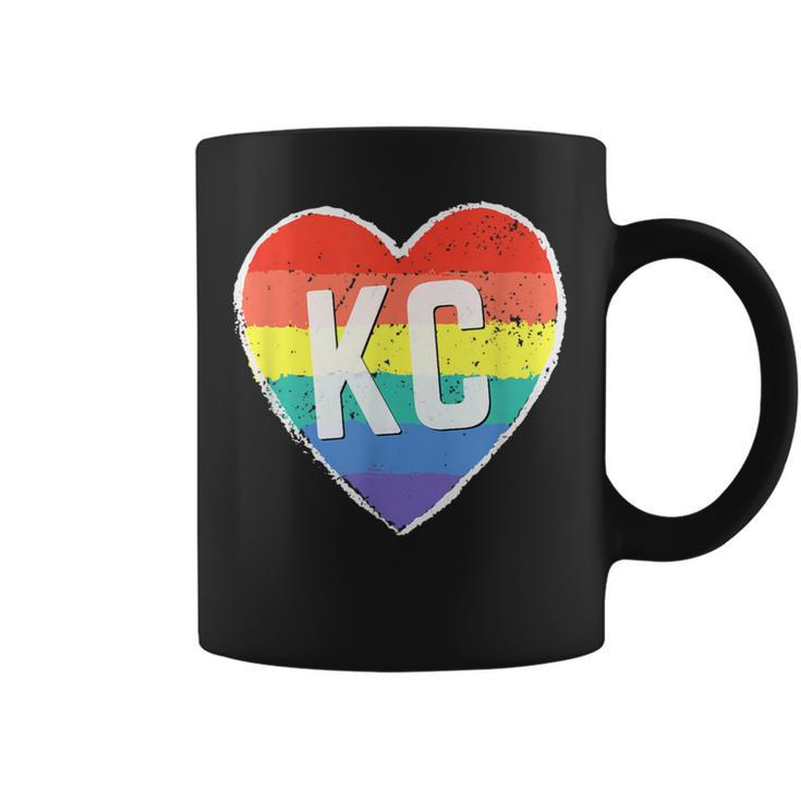 Vintage Rainbow Heart Kc Coffee Mug