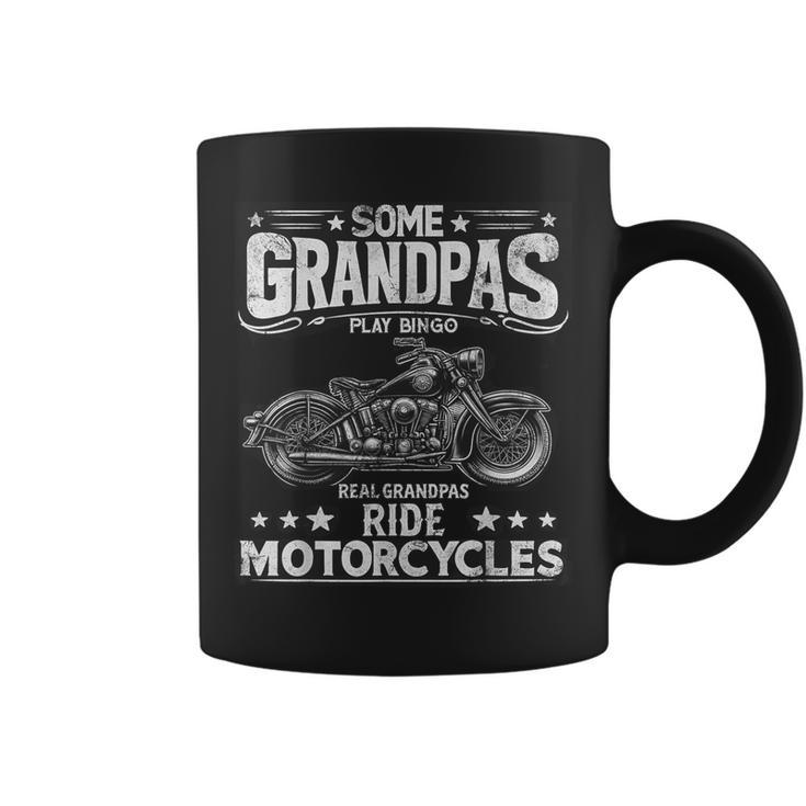 Vintage Real Grandpas Ride Motorcycles Biker Dad Mens Coffee Mug