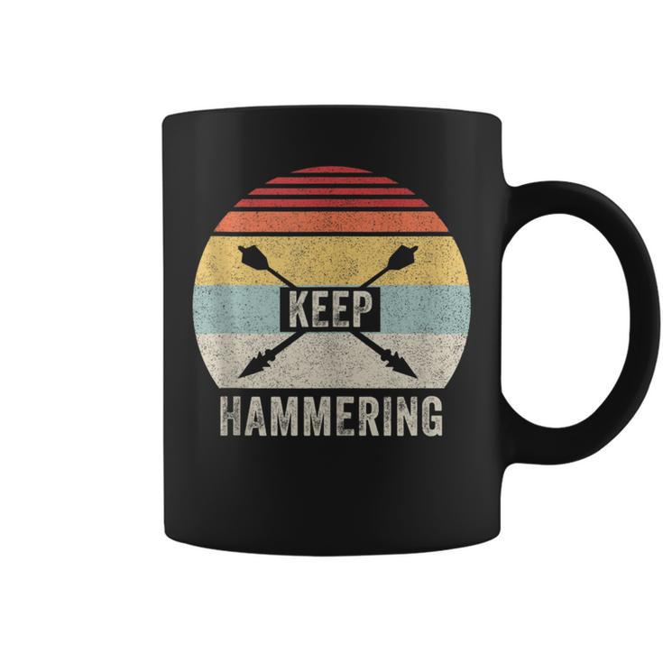 Vintage Retro Keep Hammering Archery Motivational Coffee Mug