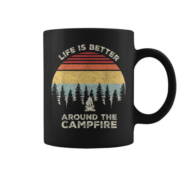 Vintage Retro Life Is Better Around The Campfire Camping Coffee Mug