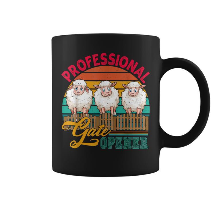 Vintage Retro Professional Gate Opener Three Sheep Farmer Coffee Mug