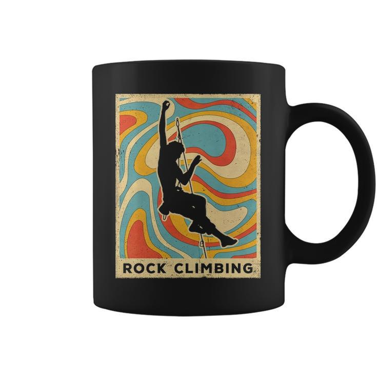 Vintage Rock Climbing Sport Retro Poster Coffee Mug
