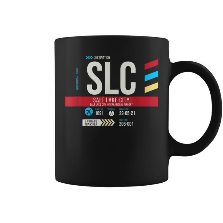 Vintage Salt Lake City Slc Airport Code Retro Air Travel Coffee Mug