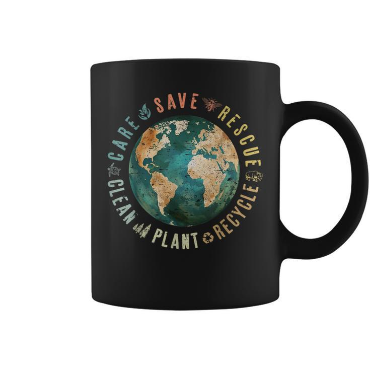 Vintage Save Bees Rescue Animals Recycle Plastic Earth Day Coffee Mug