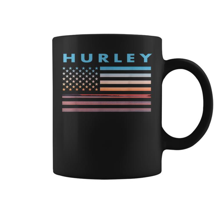 Vintage Sunset American Flag Hurley Virginia Coffee Mug