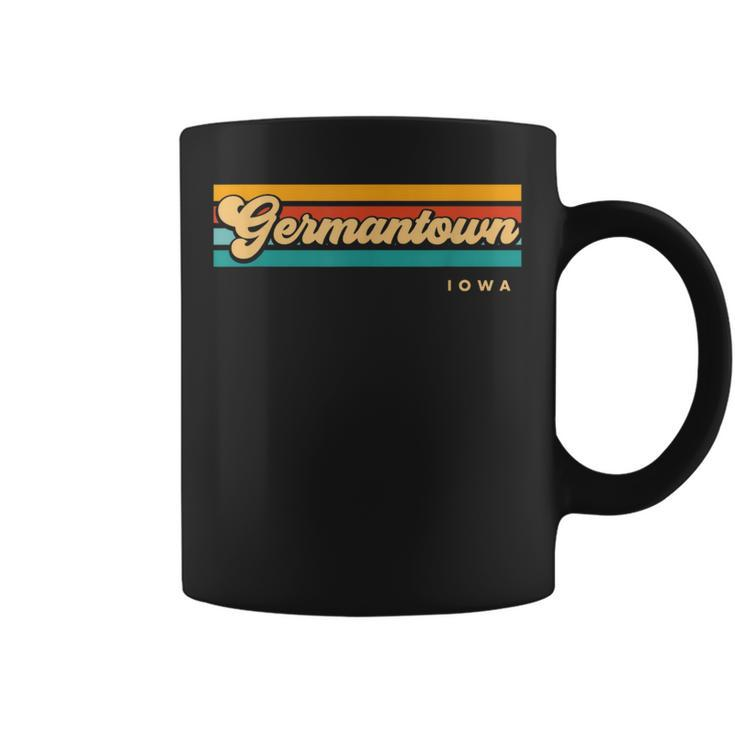 Vintage Sunset Stripes Germantown Iowa Coffee Mug