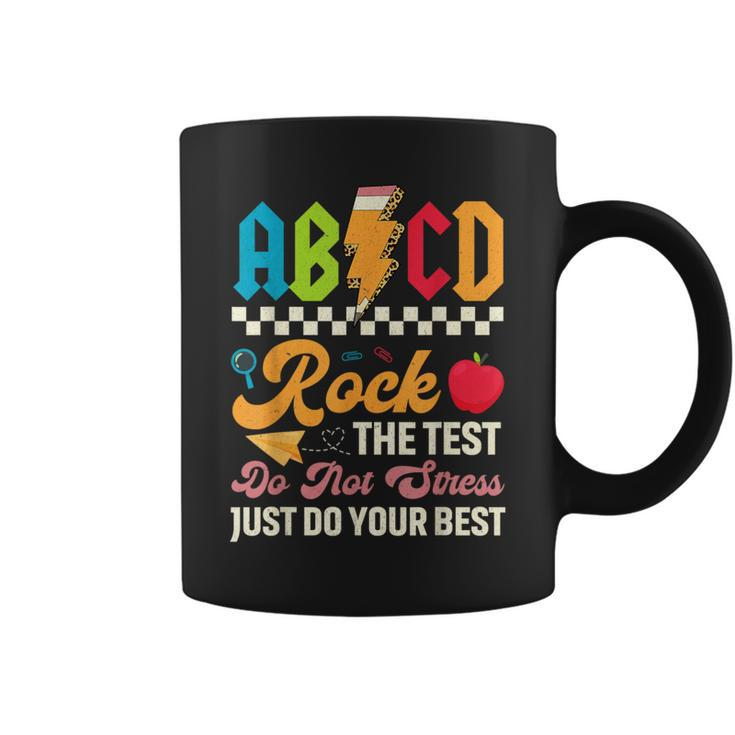 Vintage Testing Abcd Rock The Test Day Teachers Students Coffee Mug
