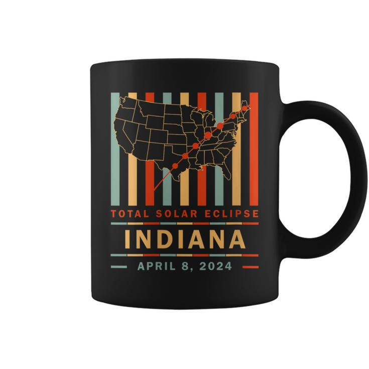 Vintage Total Solar Eclipse 2024 Indiana Coffee Mug