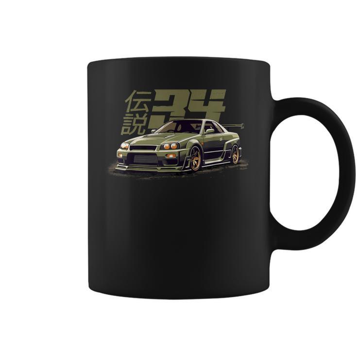 Vintage Urban Green Legendary Skyline R34 Jdm Coffee Mug