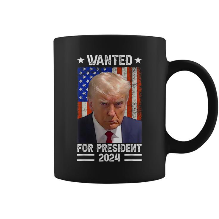 Vintage Usa Flag Wanted For President 2024 Trump Hot Coffee Mug
