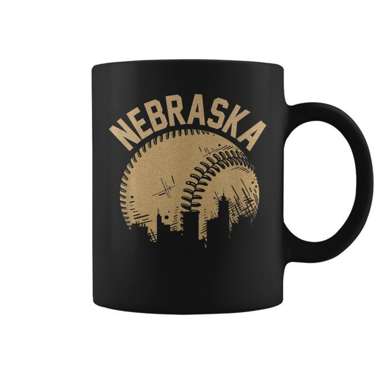 Vintage Usa State Fan Player Coach Nebraska Baseball Coffee Mug